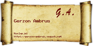 Gerzon Ambrus névjegykártya